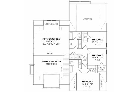 Floor Plan - Upper Floor for Farmhouse House Plan #1096-120 - 4 bed, 3.5 bath