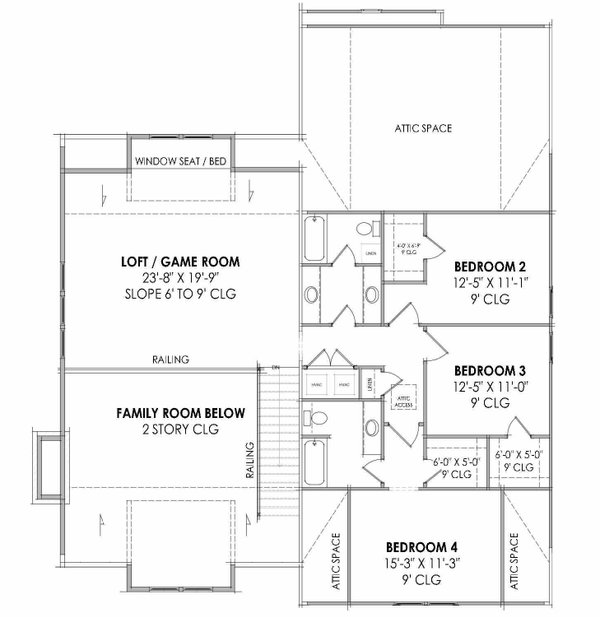 Farmhouse Floor Plan - Upper Floor Plan #1096-120