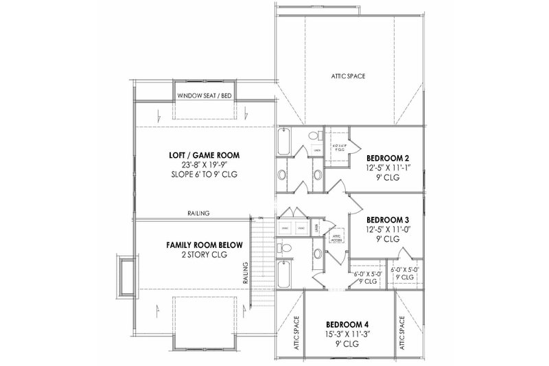 Home Plan - Floor Plan - Upper Floor for Farmhouse House Plan #1096-120 - 4 bed, 3.5 bath
