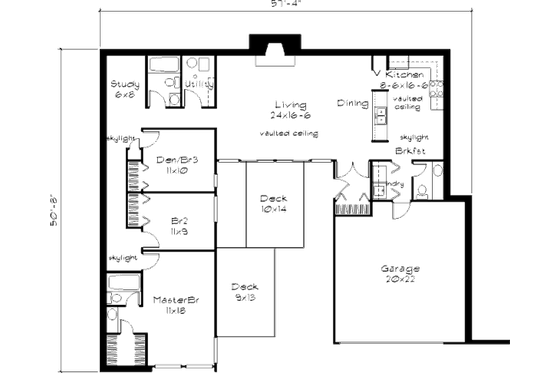 Floor Plan - Main Floor House Plan #320-317 - 2 bed, 2.5 bath