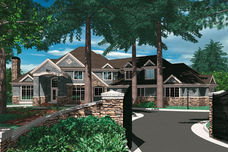 House Design - Front View - 5700 square foot Traditional home
