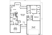 European Style House Plan - 3 Beds 2 Baths 1550 Sq/Ft Plan #412-116 
