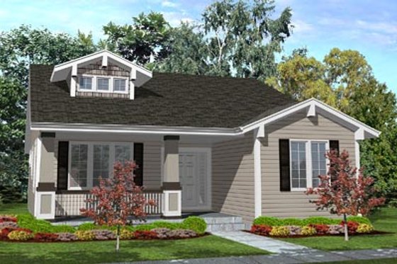 Exterior - Front Elevation for Cottage House Plan #50-125 - 3 bed, 2 bath