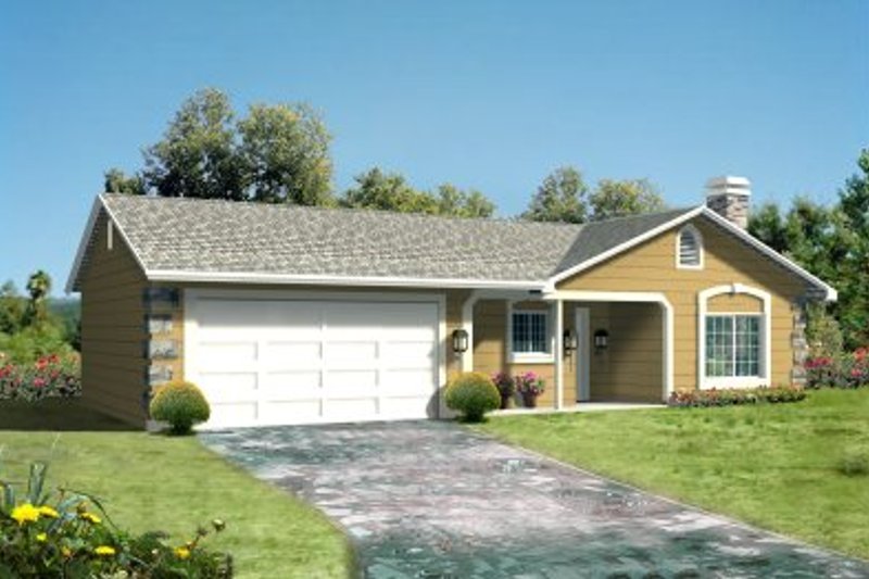 House Design - Adobe / Southwestern Exterior - Front Elevation Plan #1-185