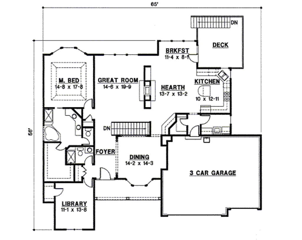 Traditional Style House Plan - 4 Beds 3 Baths 3085 Sq/Ft Plan #67-780 ...