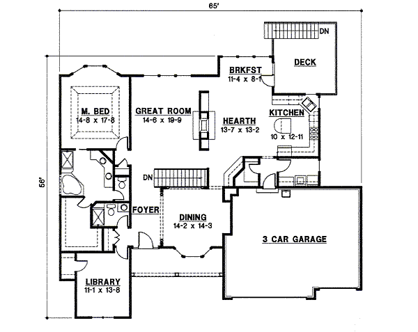 Traditional Style House Plan - 4 Beds 3 Baths 3085 Sq/Ft Plan #67-780 ...