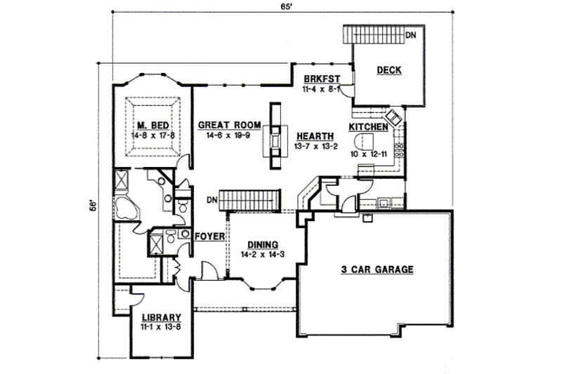 Traditional Style House Plan - 4 Beds 3 Baths 3085 Sq/Ft Plan #67-780 ...