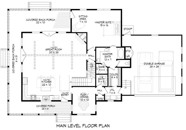 Country Floor Plan - Main Floor Plan #932-258