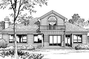 Exterior - Rear Elevation for Colonial House Plan #417-194 - 3 bed, 3 bath