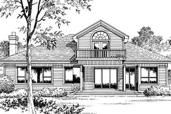 Exterior - Rear Elevation for Colonial House Plan #417-194 - 3 bed, 3 bath