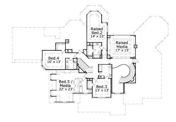 European Floor Plan - Upper Floor Plan #411-294