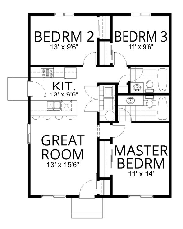 Craftsman Floor Plan - Main Floor Plan #112-294