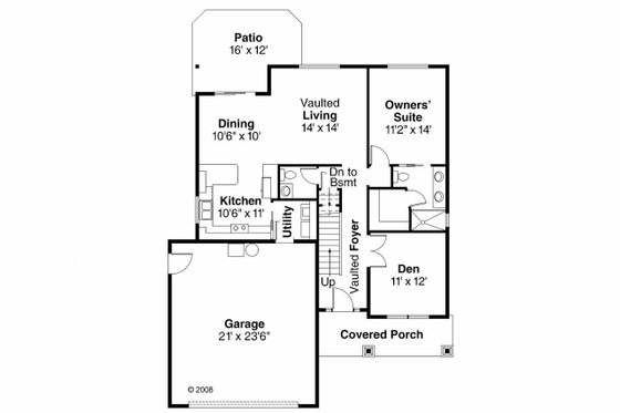 Floor Plan - Main Floor House Plan #124-692 - 3 bed, 2.5 bath