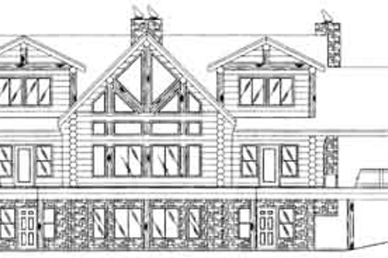 Exterior - Rear Elevation for Traditional House Plan #117-313 - 4 bed, 4.5 bath
