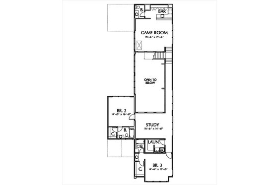 Floor Plan - Upper Floor for Modern House Plan #449-7 - 3 bed, 4 bath