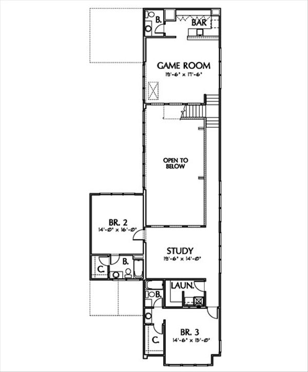 Modern Floor Plan - Upper Floor Plan #449-7