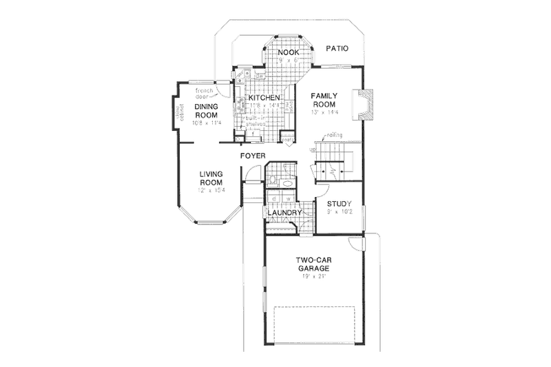 Home Plan - Floor Plan - Main Floor for Traditional House Plan #18-9080 - 3 bed, 2.5 bath