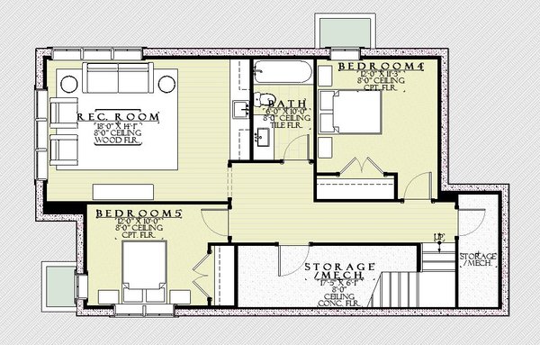 House Blueprint - Farmhouse Floor Plan - Lower Floor Plan #901-154