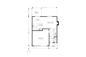 Floor Plan - Main Floor for Craftsman House Plan #53-646 - 4 bed, 2.5 bath