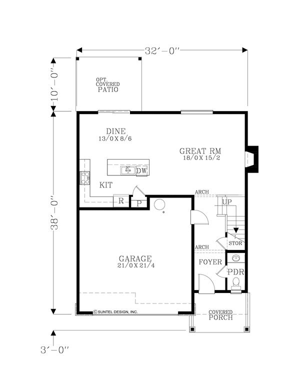 Craftsman Floor Plan - Main Floor Plan #53-646