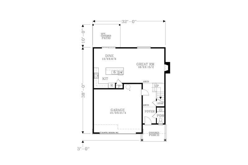 House Plan Design - Floor Plan - Main Floor for Craftsman House Plan #53-646 - 4 bed, 2.5 bath