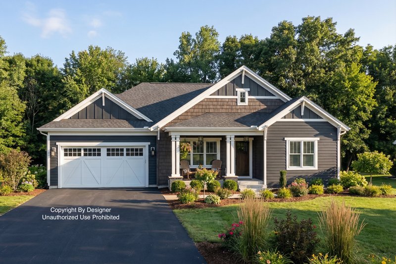 Dream House Plan - Craftsman Exterior - Front Elevation Plan #51-1491