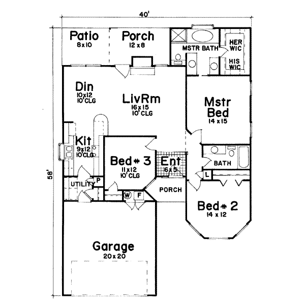 Home Plan - Traditional Floor Plan - Main Floor Plan #52-107