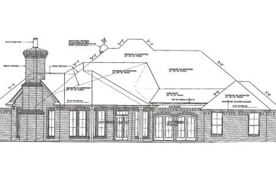 Exterior - Rear Elevation for European House Plan #310-273 - 4 bed, 3 bath