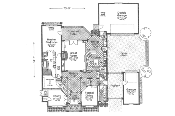 Floor Plan - Main Floor for European House Plan #310-633 - 4 bed, 4.5 bath