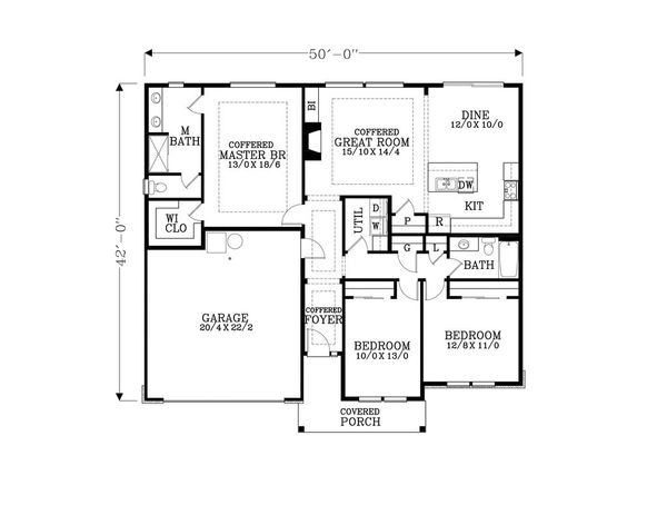 Craftsman Floor Plan - Main Floor Plan #53-468