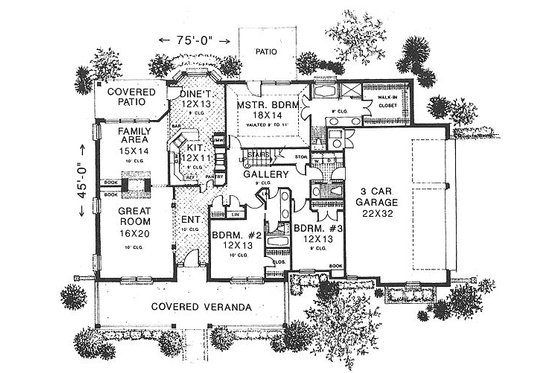 Floor Plan - Main Floor for Traditional House Plan #310-613 - 3 bed, 2 bath