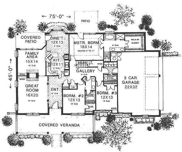 Dream House Plan - Floor Plan - Main Floor for Traditional House Plan #310-613 - 3 bed, 2 bath