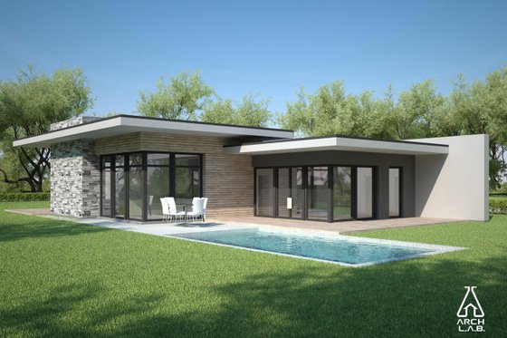 Exterior - Other Elevation 3 for Modern House Plan #552-4 - 3 bed, 2 bath