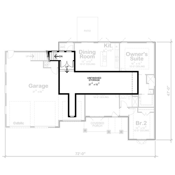 House Blueprint - Craftsman Floor Plan - Upper Floor Plan #20-2576
