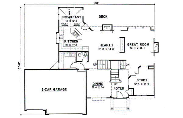 Traditional Floor Plan - Main Floor Plan #67-302