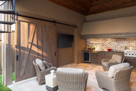 Exterior - Covered Porch for European House Plan #449-22 - 5 bed, 5 bath