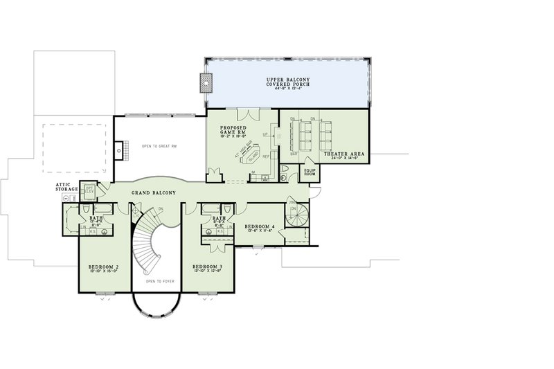 Home Plan - Floor Plan - Upper Floor for European House Plan #17-2530 - 4 bed, 3.5 bath