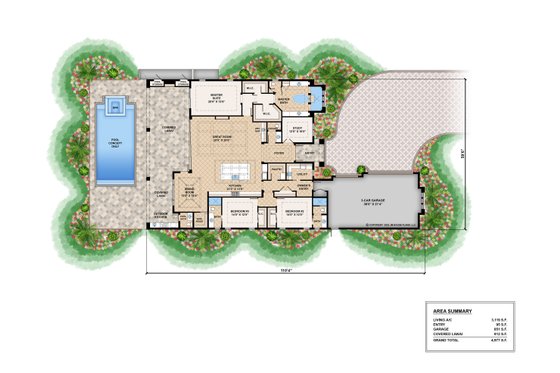 Floor Plan - Main Floor for Contemporary House Plan #1083-9 - 3 bed, 4 bath