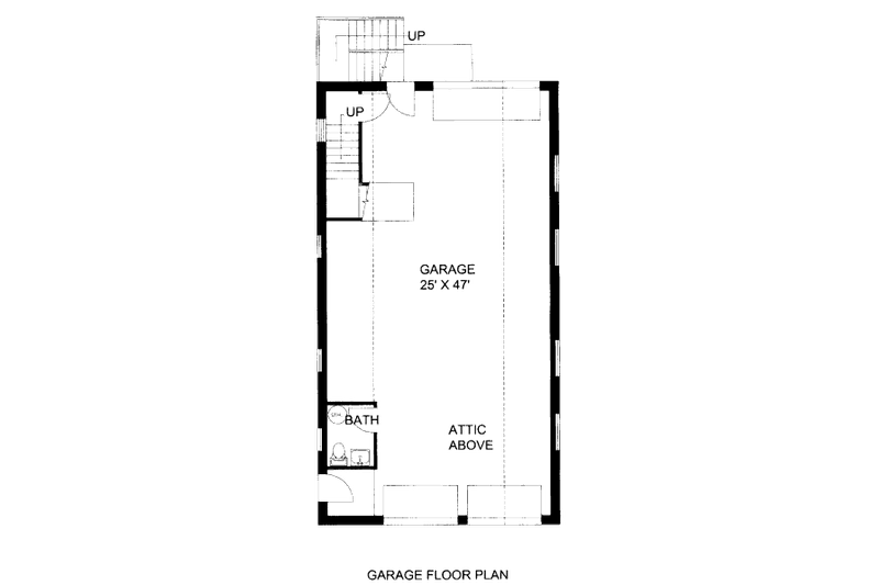 Home Plan - Floor Plan - Main Floor for Bungalow House Plan #117-660, 0.5 bath