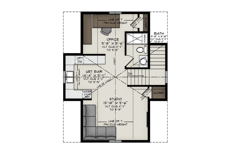Dream House Plan - Floor Plan - Upper Floor for Farmhouse House Plan #1108-3 - 1 bed, 1 bath