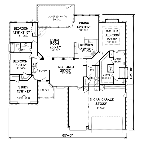 Traditional Floor Plan - Main Floor Plan #65-452