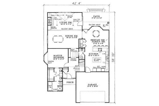 Floor Plan - Main Floor for European House Plan #17-2279 - 3 bed, 2.5 bath