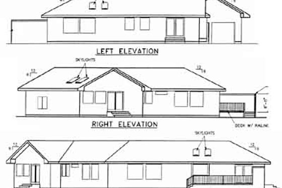 Exterior - Rear Elevation for Traditional House Plan #60-478 - 3 bed, 3 bath