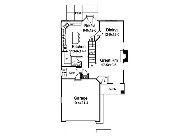 Architectural House Design - Traditional Floor Plan - Main Floor Plan #57-693