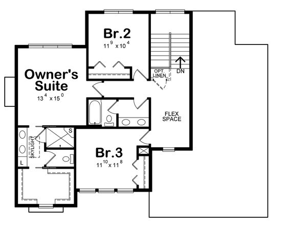Home Plan - Traditional Floor Plan - Upper Floor Plan #20-2278