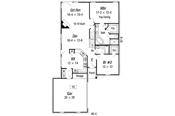 Floor Plan - Main Floor for Traditional House Plan #329-126 - 3 bed, 3 bath