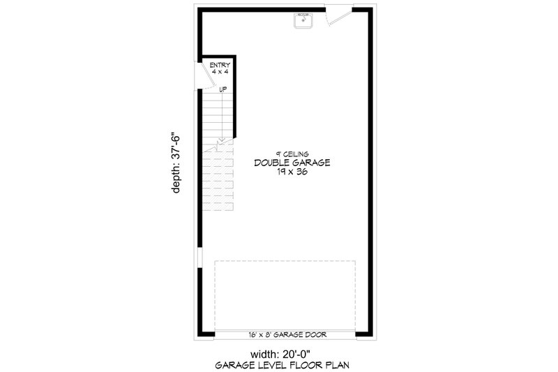 Architectural House Design - Floor Plan - Lower Floor for Country House Plan #932-1394 - 1 bed, 1 bath