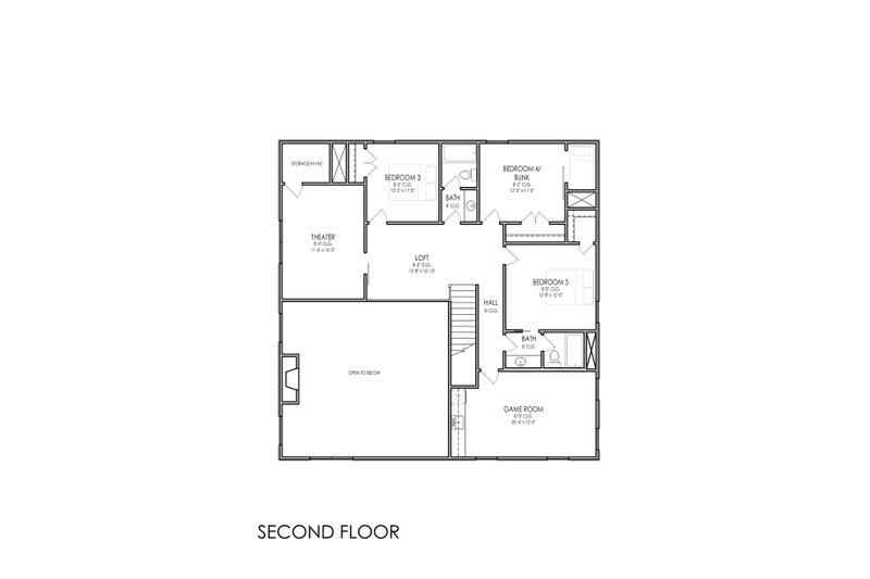 Dream House Plan - Floor Plan - Upper Floor for Farmhouse House Plan #1119-13 - 5 bed, 4 bath