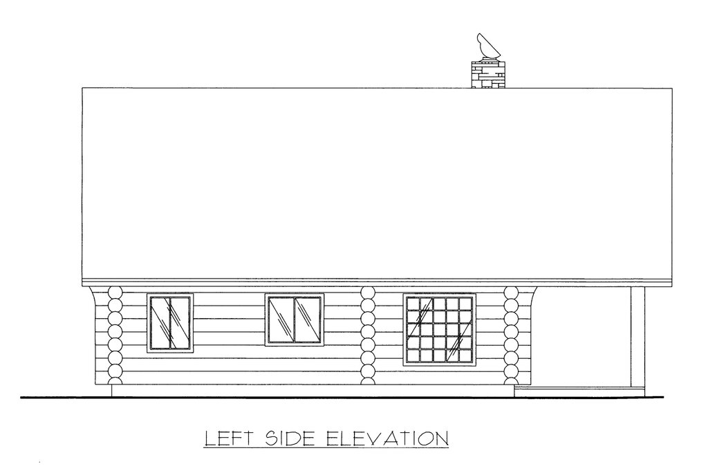 Exterior - Other Elevation for Log House Plan #117-500 - 1 bed, 1 bath