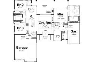 Floor Plan - Main Floor for Mediterranean House Plan #455-256 - 3 bed, 2.5 bath